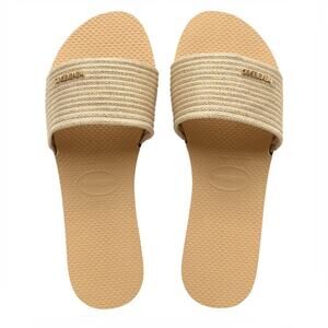 Havaianas You Malta Metallic Sandals slip on Size 6